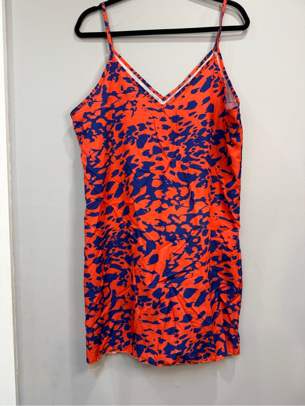SHEIN Orange and Blue Printed Slip Dress